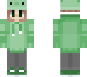 cute green axolotl girl