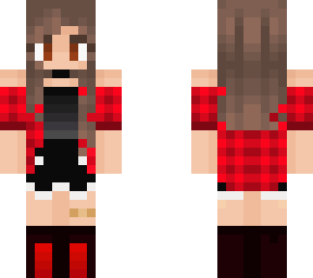 (me) brunette girl with red