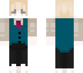 cyan vest with a red tie :)