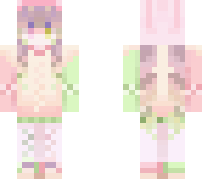 pink and green with a hint of lavender