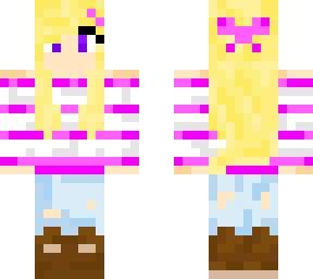blonde hair girl with pink & white striped shirt [fixed!]