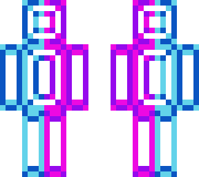 half  and half purple cyan / blue pink skin (reupload)