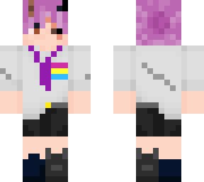 pink hair person with sewed clothes