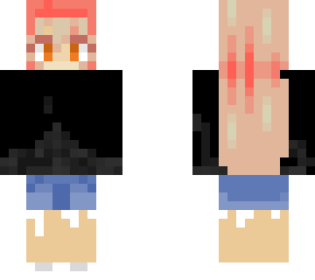 pink haired girl in moutain sweater
