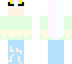basic girl blue and pink hair, no shading.