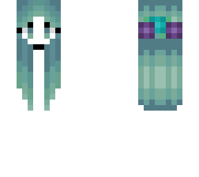 cyan hair and eyes