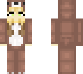 short haird blond in bear costume