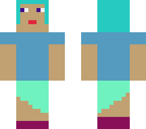 teal haired girl