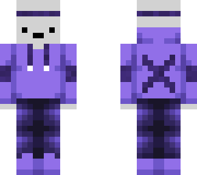 gray with purple hoodie