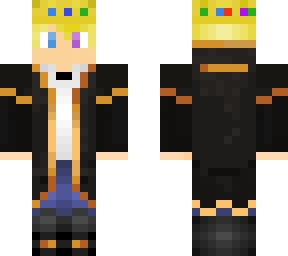 blond boy crown and cloak