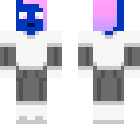 blue alien with gradient hair
