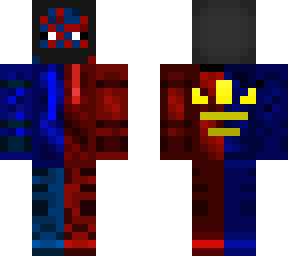 blue and red mask