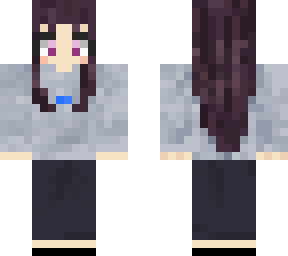 nice anime girl with pink eyes in a hoodie swearter