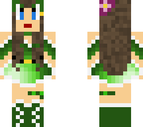 valentina con vestido verde