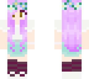 purple hair with flowers