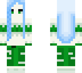blue and green girl