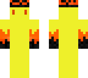 modified yellow guy on fire