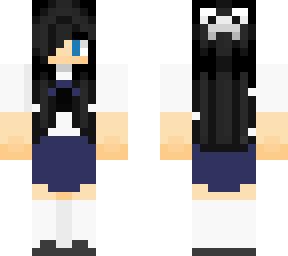 black hair girl school uniform (shading fix)