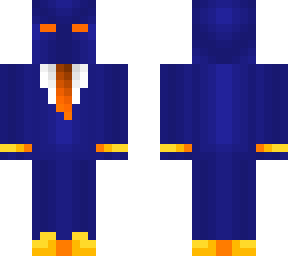 blue and orange suit