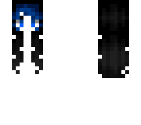 female hb - black w/ dark blue bangs