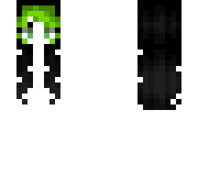 female hb - black w/ green bangs