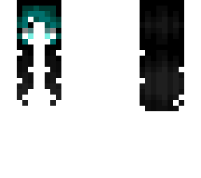 female hb - black w/ teal bangs