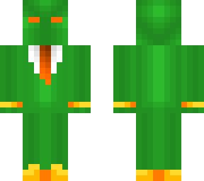 green and orange suit
