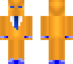 orange and blue suit