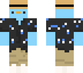 a blue duck with a hat