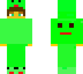 minecraft skin in the green with pyiama