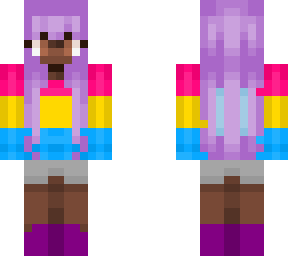 pan girl purple hair black