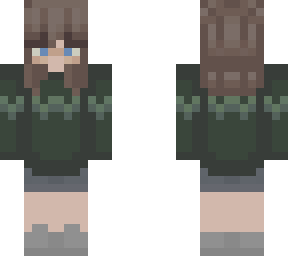 brunette green sweater girl