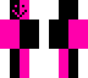smiling pink and black checkerboard