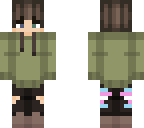 trans pants and green hoodie dude