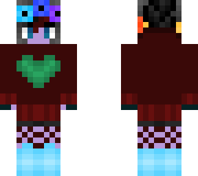 red sweatshirt w/ green heart