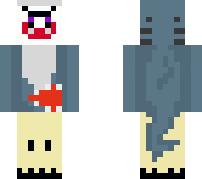 the boo and mimikyu in a shark