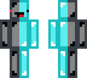 half diamond skeppy half cyborg skeppy