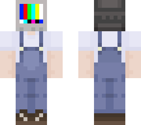tv headed overalls