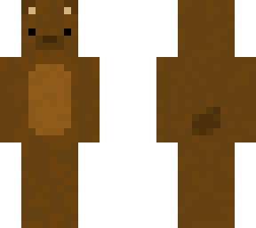 simple generic bear skin, with fudge brown fur, and caramel stomach
