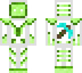 white robot green