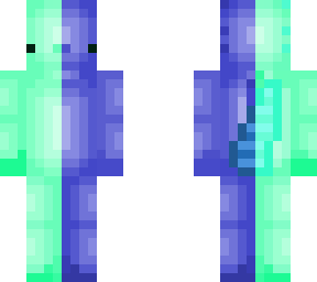 aqua & blue axolotl (half & half)