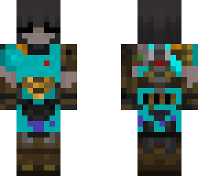 sablebadger2 in the teal doom slayer outfit