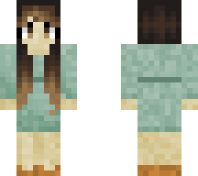 pretty ombre hair girl with green dress
