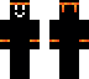 fully black with shades of orange skin