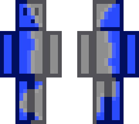 slime with cool effects (half blue half grey)