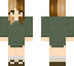 split hair green sweater