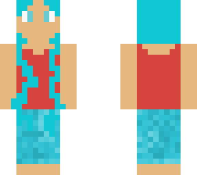 girl with long blue hair