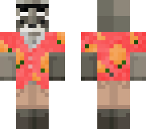 hawaiian shirt raccoon (sunglasses on head)