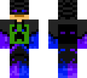 blue and purple enderman hoodie (on person)