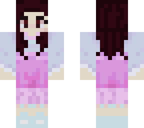 brown hair pastel dress